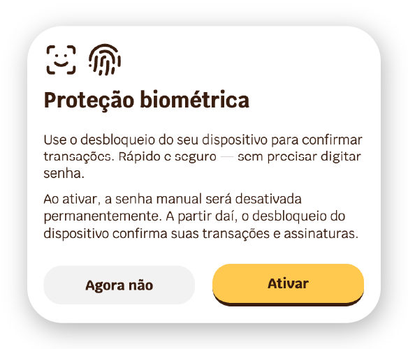 Biometric authentication modal